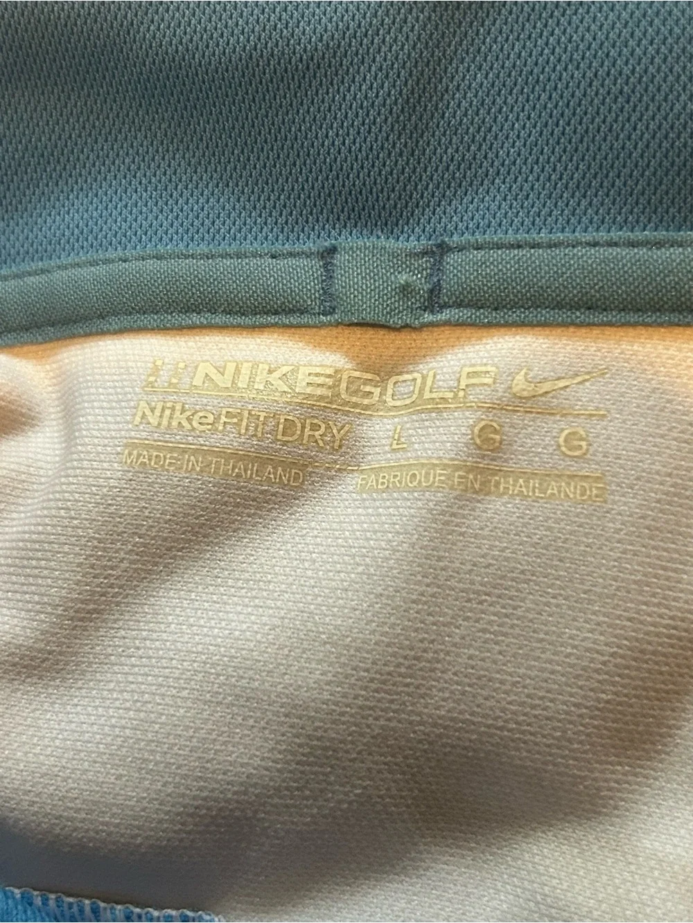 Nike Men's Sky Blue Polo with White Shoulder Accents